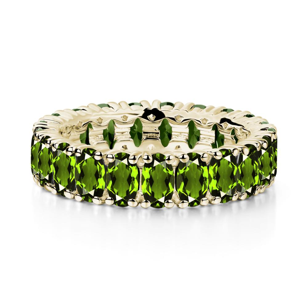 Diopside Wide Band Eternity Ring - LUO Jewelry #metal_14k yellow gold