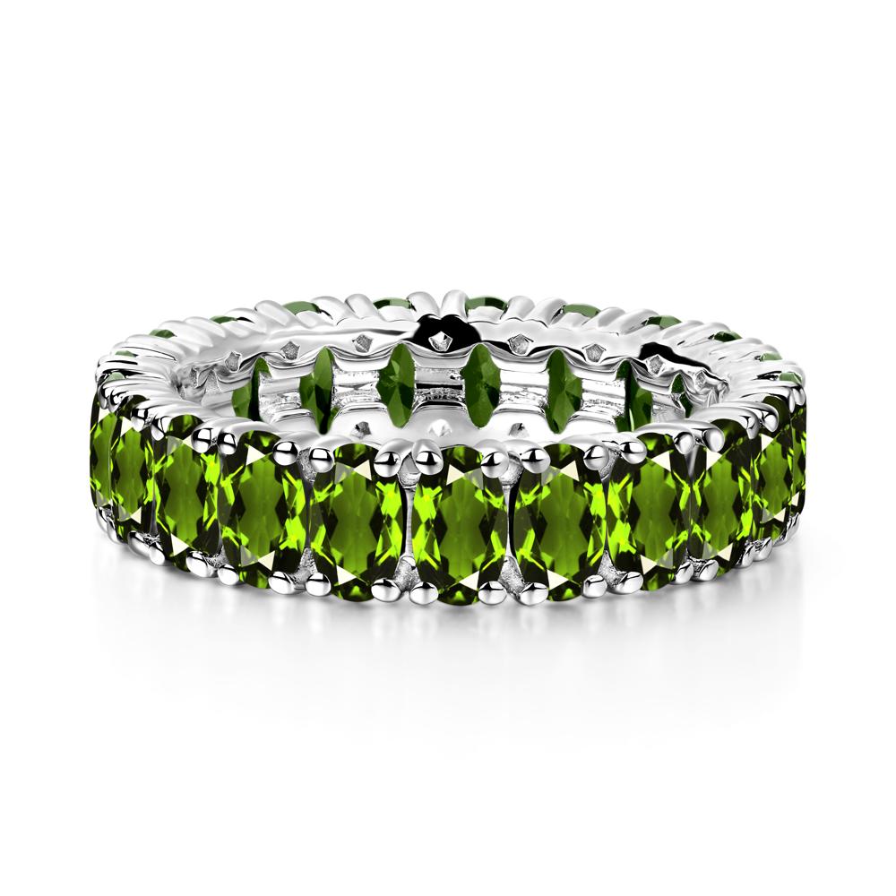 Diopside Wide Band Eternity Ring - LUO Jewelry #metal_18k white gold