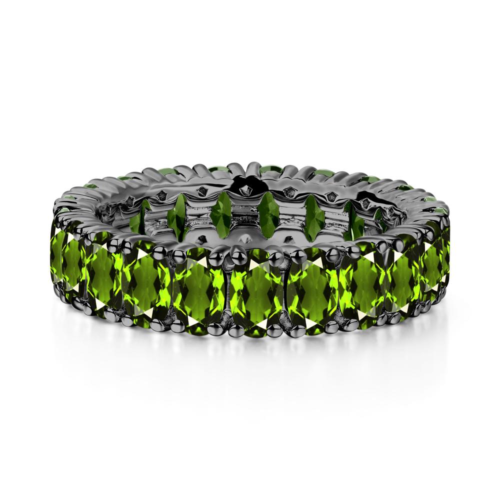 Diopside Wide Band Eternity Ring - LUO Jewelry #metal_black finish sterling silver