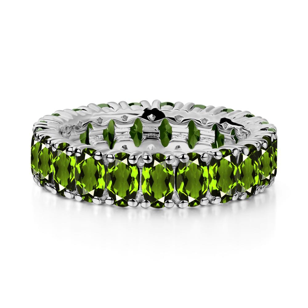 Diopside Wide Band Eternity Ring - LUO Jewelry #metal_platinum