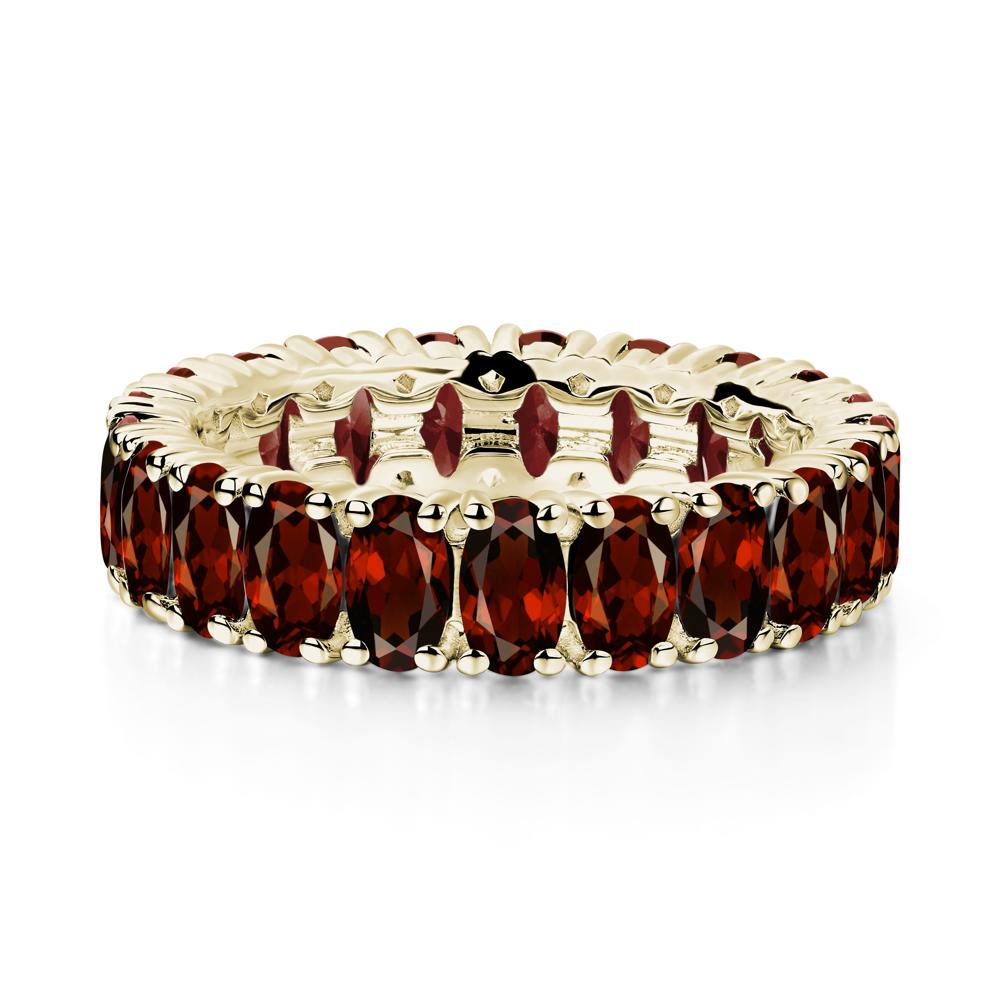 Garnet Wide Wedding Band Ring - LUO Jewelry #metal_14k yellow gold