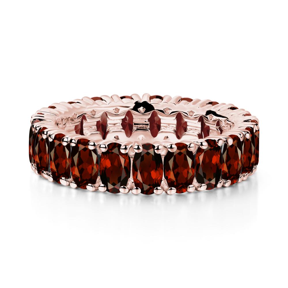 Garnet Wide Wedding Band Ring - LUO Jewelry #metal_18k rose gold