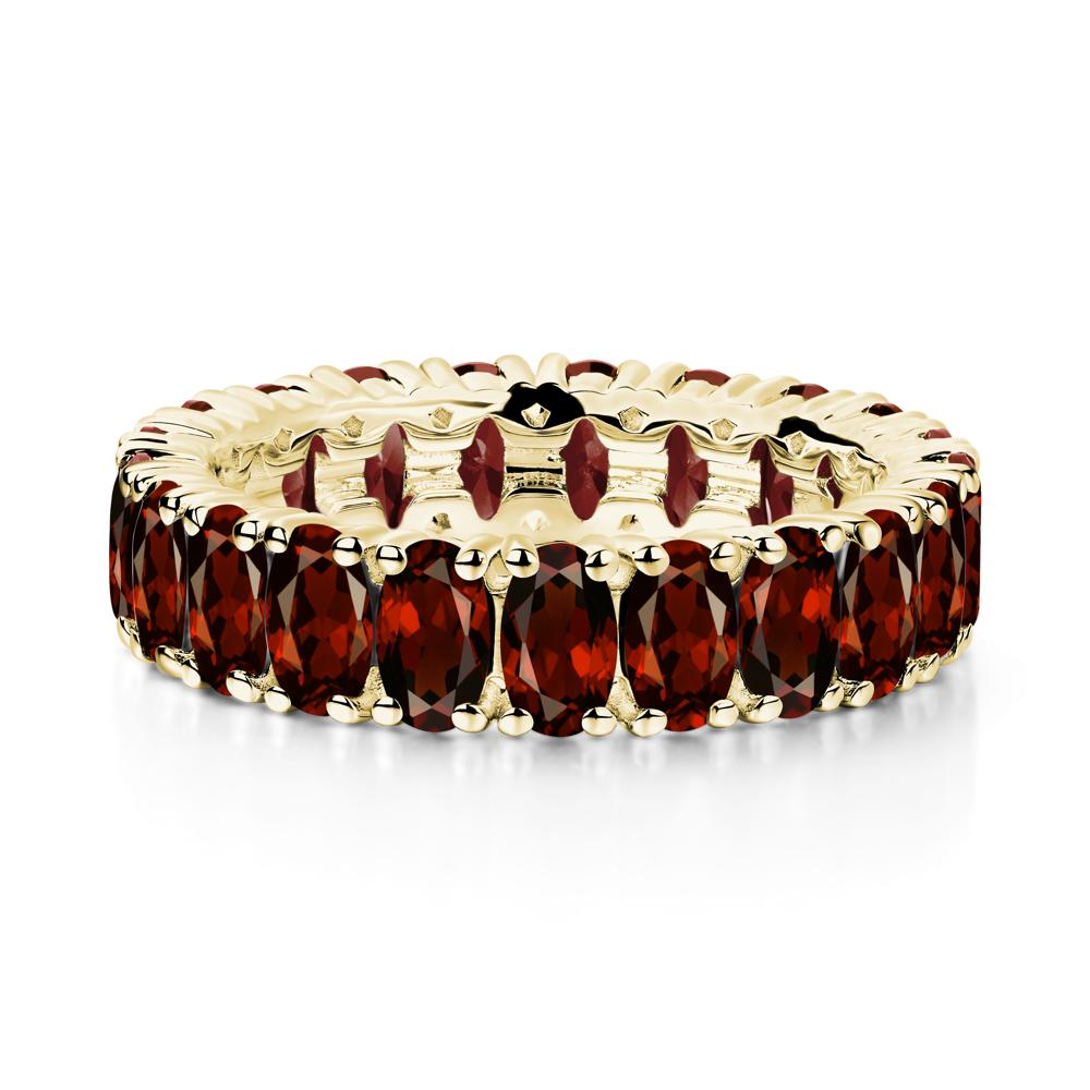 Garnet Wide Wedding Band Ring - LUO Jewelry #metal_18k yellow gold