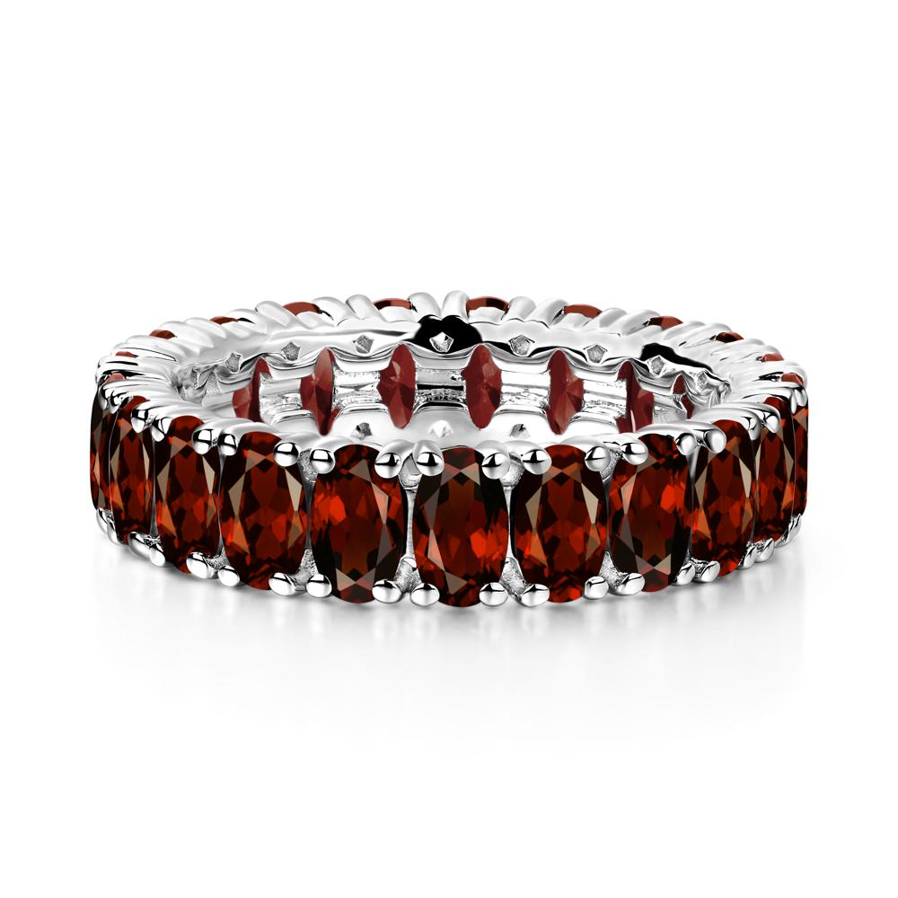 Garnet Wide Wedding Band Ring - LUO Jewelry #metal_sterling silver
