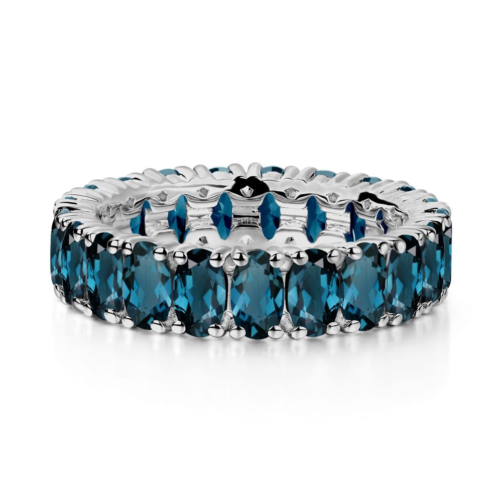 London Blue Topaz Wide Band Eternity Ring - LUO Jewelry #metal_platinum
