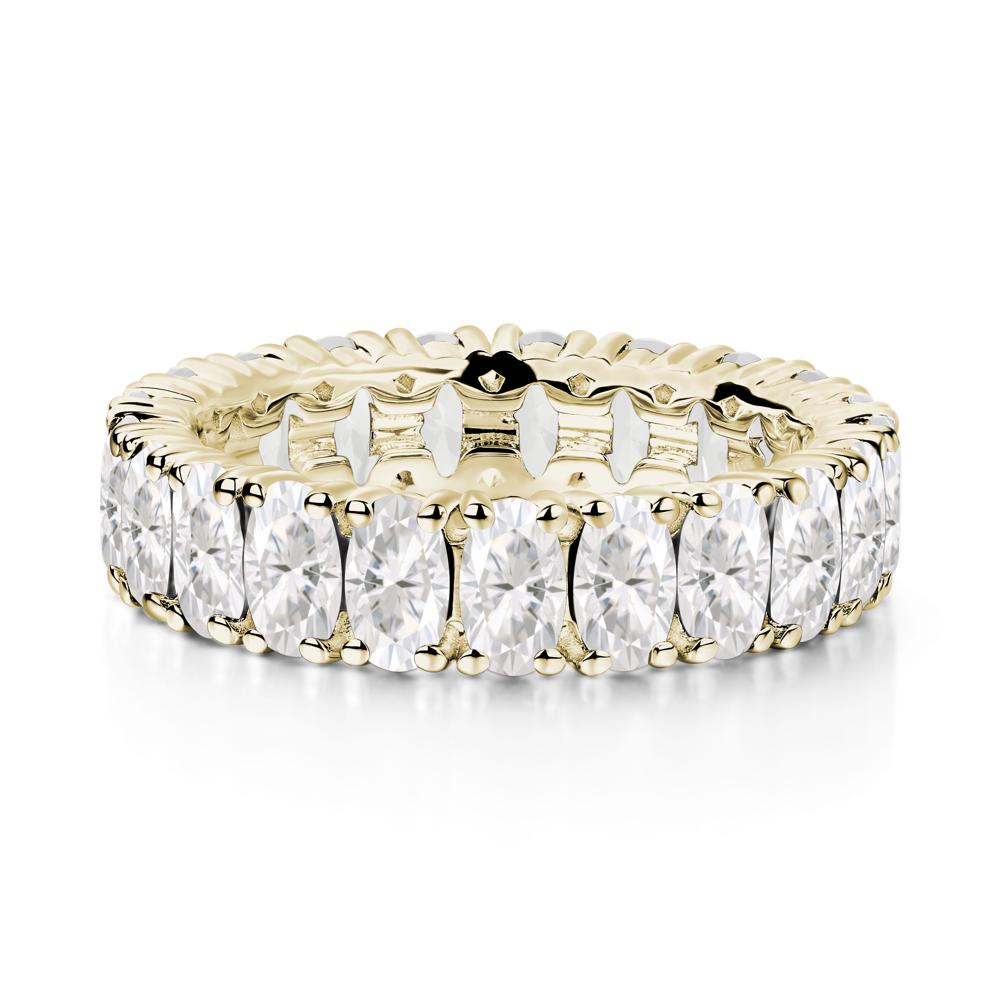 Oval Moissanite Eternity Band Ring - LUO Jewelry #metal_14k yellow gold