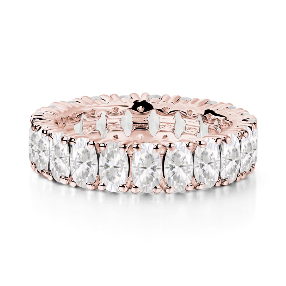 Oval Moissanite Eternity Band Ring - LUO Jewelry #metal_18k rose gold
