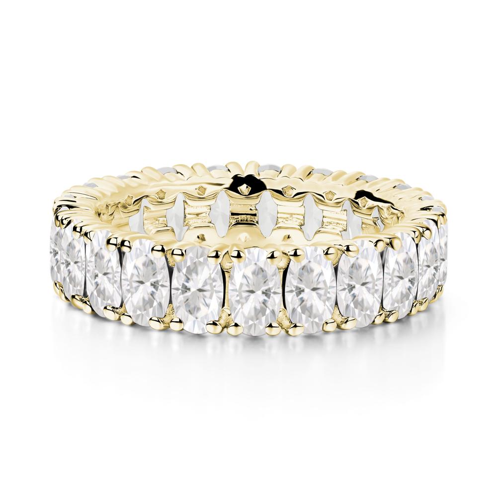 Oval Moissanite Eternity Band Ring - LUO Jewelry #metal_18k yellow gold
