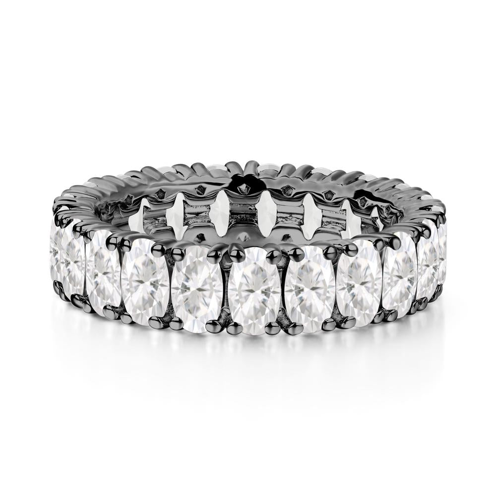 Oval Moissanite Eternity Band Ring - LUO Jewelry #metal_black finish sterling silver