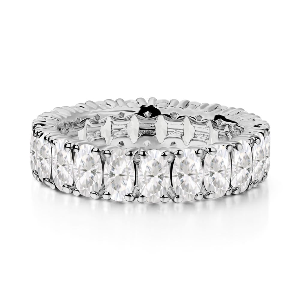 Oval Moissanite Eternity Band Ring - LUO Jewelry #metal_platinum
