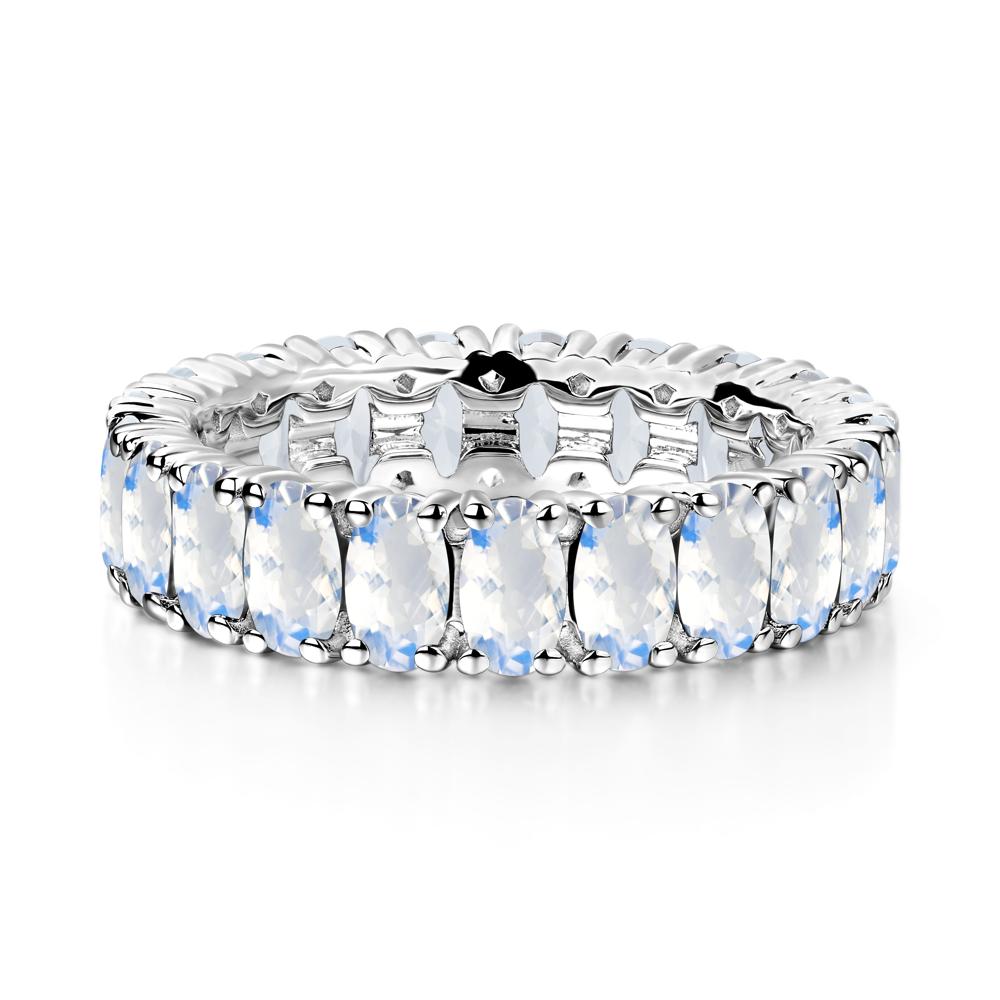 Oval Moonstone Eternity Band Ring - LUO Jewelry #metal_18k white gold