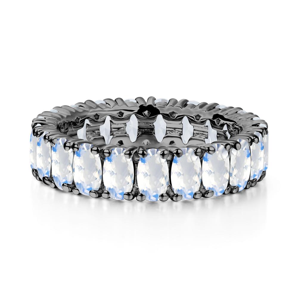 Oval Moonstone Eternity Band Ring - LUO Jewelry #metal_black finish sterling silver