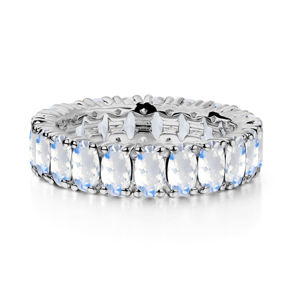 Oval Moonstone Eternity Band Ring - LUO Jewelry #metal_platinum