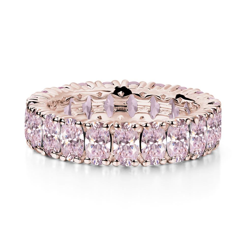 Oval Pink Cubic Zirconia Eternity Band Ring - LUO Jewelry #metal_14k rose gold
