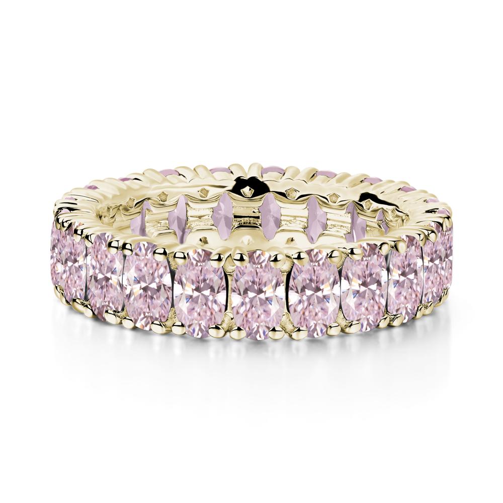 Oval Pink Cubic Zirconia Eternity Band Ring - LUO Jewelry #metal_14k yellow gold