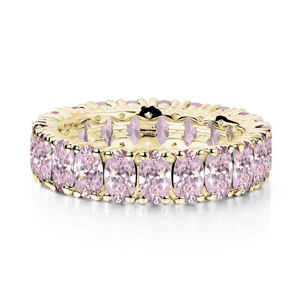 Oval Pink Cubic Zirconia Eternity Band Ring - LUO Jewelry #metal_18k yellow gold