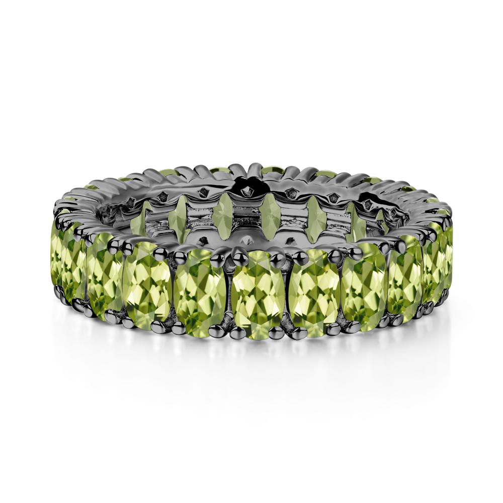 Oval Peridot Eternity Band Ring - LUO Jewelry #metal_black finish sterling silver