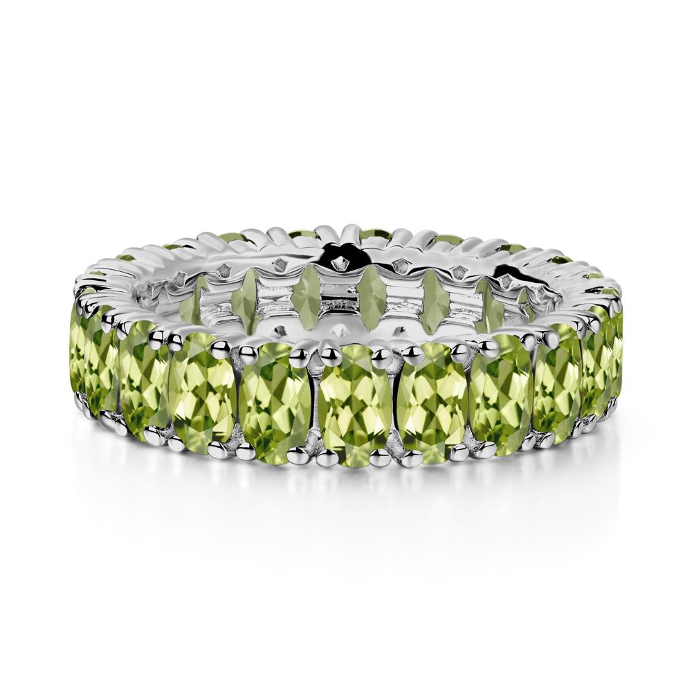 Oval Peridot Eternity Band Ring - LUO Jewelry #metal_platinum