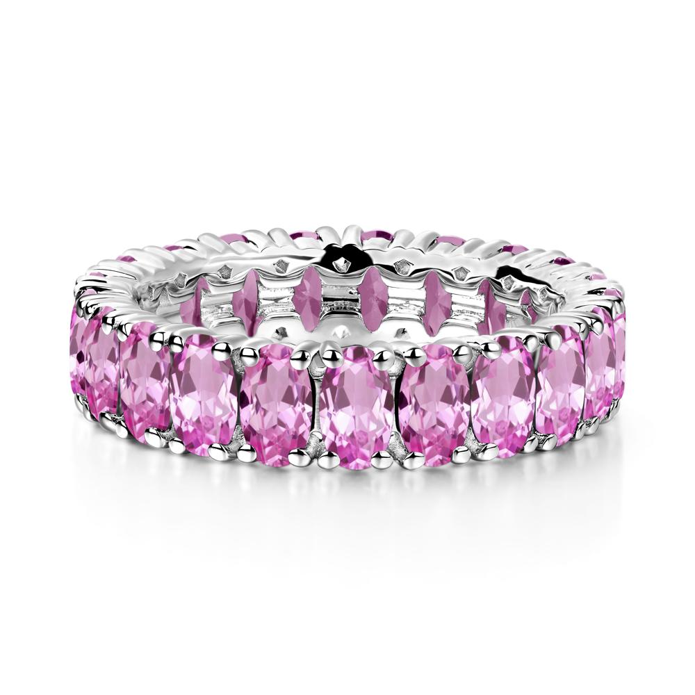 Pink Sapphire Wide Wedding Band Ring - LUO Jewelry #metal_sterling silver