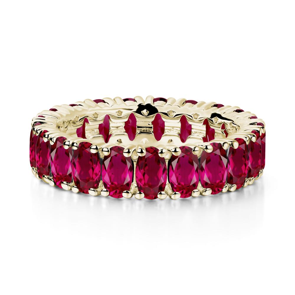 Oval Ruby Eternity Band Ring - LUO Jewelry #metal_14k yellow gold