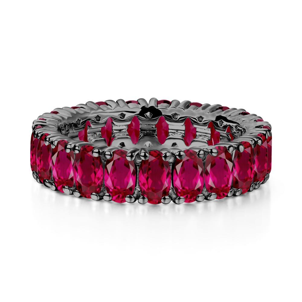 Oval Ruby Eternity Band Ring - LUO Jewelry #metal_black finish sterling silver