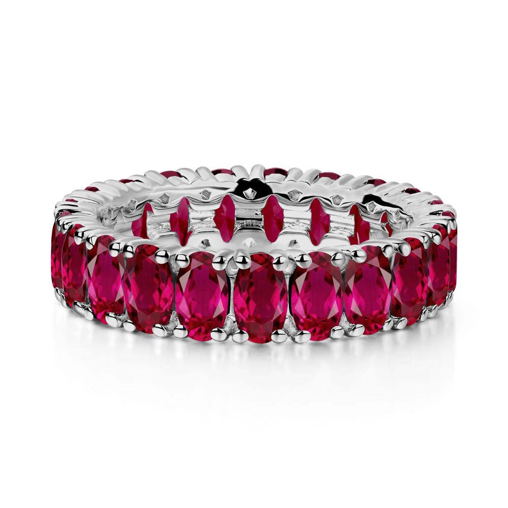 Oval Ruby Eternity Band Ring - LUO Jewelry #metal_platinum