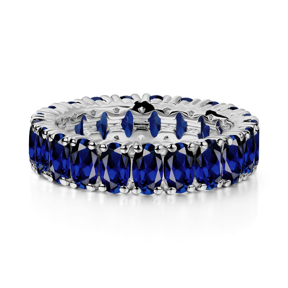 Oval Sapphire Eternity Band Ring - LUO Jewelry #metal_platinum