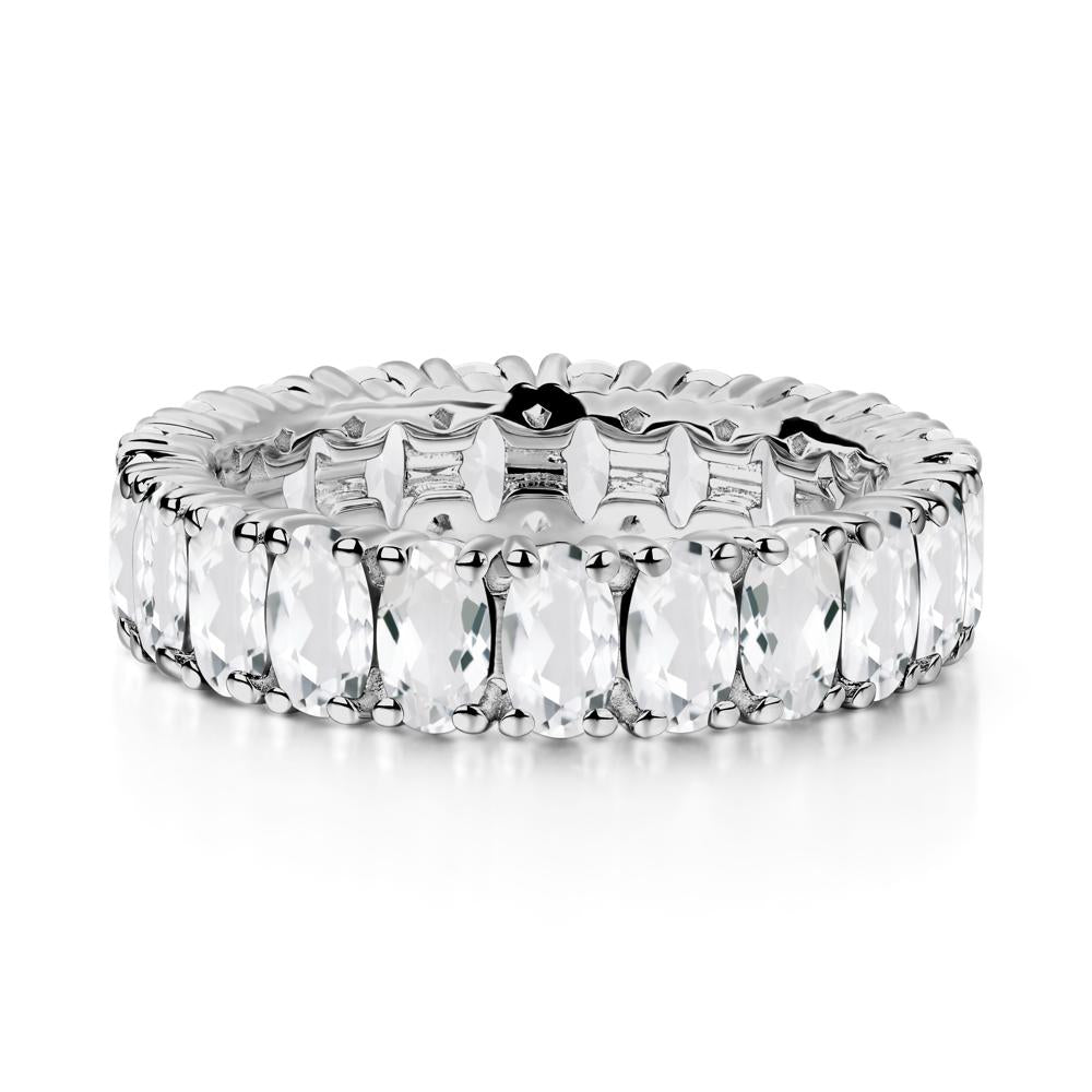White Topaz Wide Band Eternity Ring - LUO Jewelry #metal_platinum