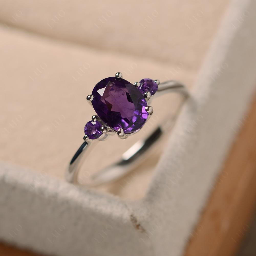 Trilogy Oval Amethyst Ring - LUO Jewelry