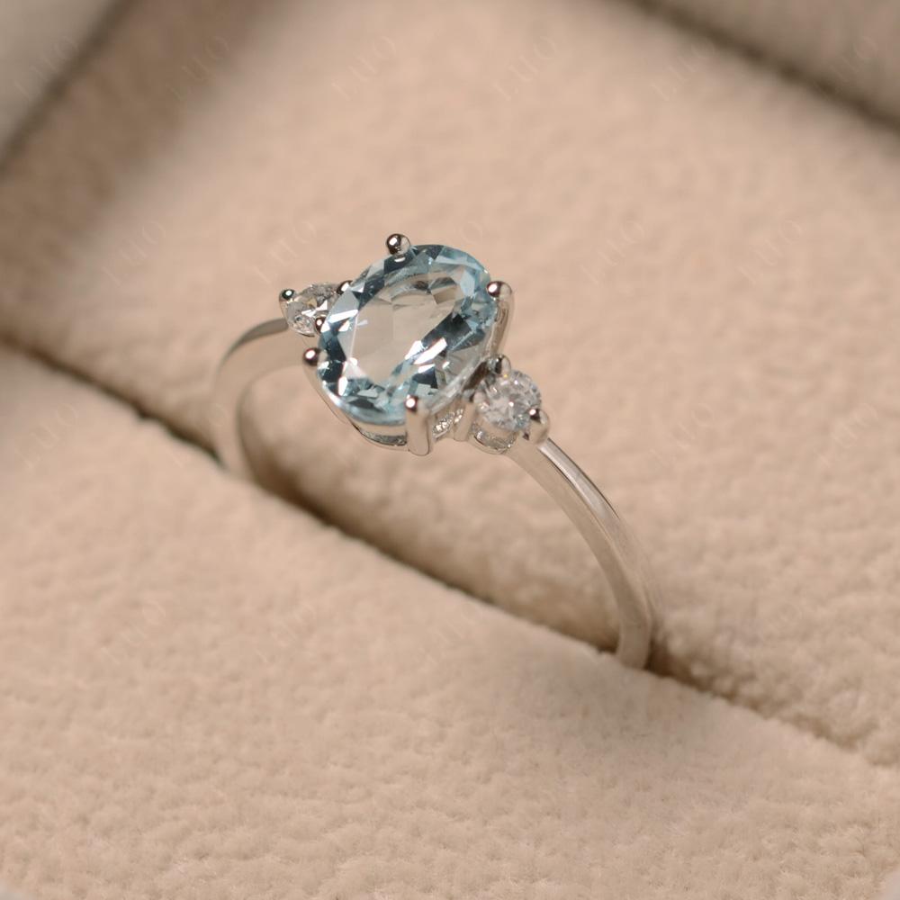 Trilogy Oval Aquamarine Ring - LUO Jewelry