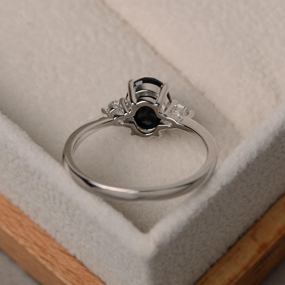 Trilogy Oval Black Spinel Ring - LUO Jewelry