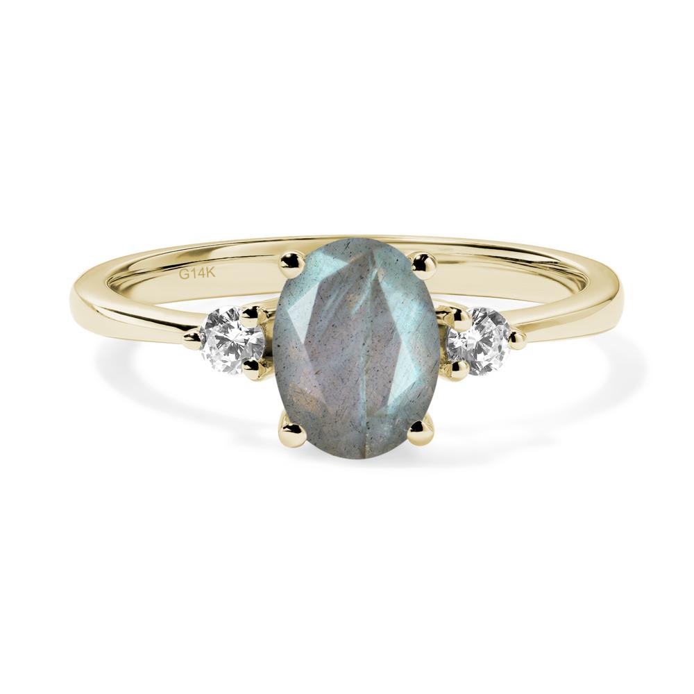Trilogy Oval Labradorite Ring - LUO Jewelry #metal_14k yellow gold
