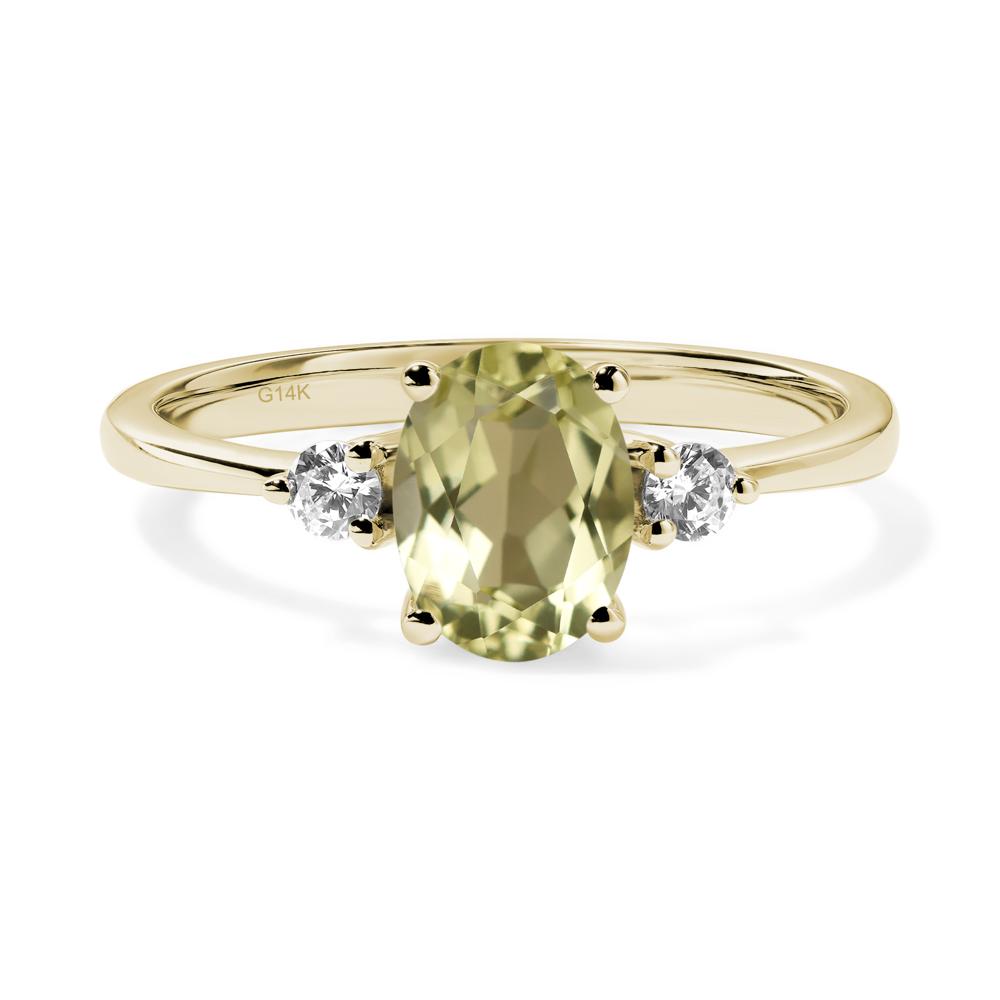 Trilogy Oval Lemon Quartz Ring - LUO Jewelry #metal_14k yellow gold