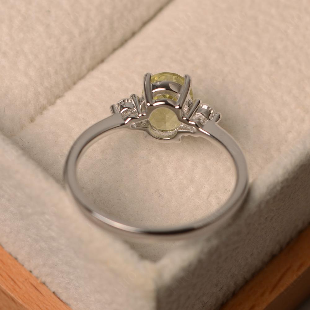 Trilogy Oval Lemon Quartz Ring - LUO Jewelry