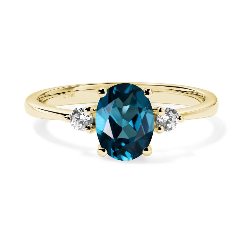 Trilogy Oval London Blue Topaz Ring - LUO Jewelry #metal_18k yellow gold