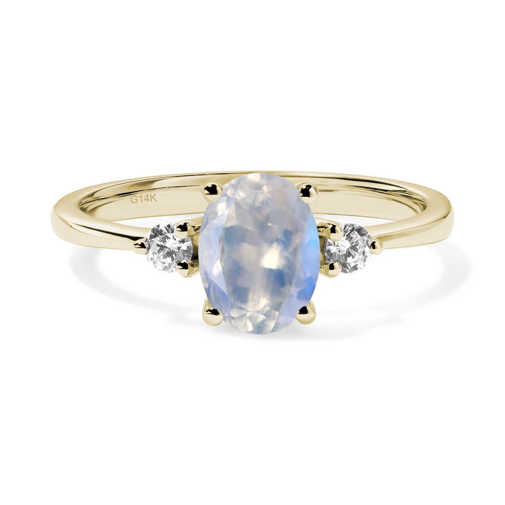 Trilogy Oval Moonstone Ring - LUO Jewelry #metal_14k yellow gold