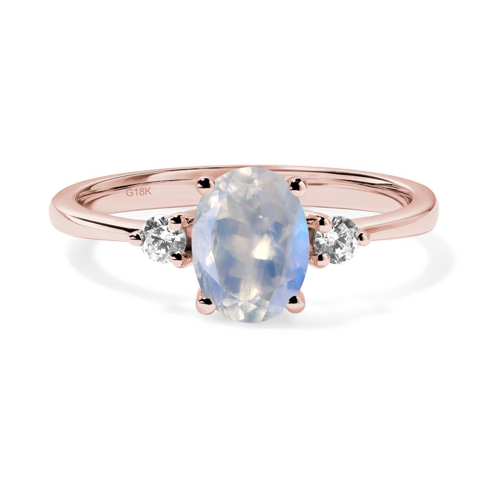 Trilogy Oval Moonstone Ring - LUO Jewelry #metal_18k rose gold