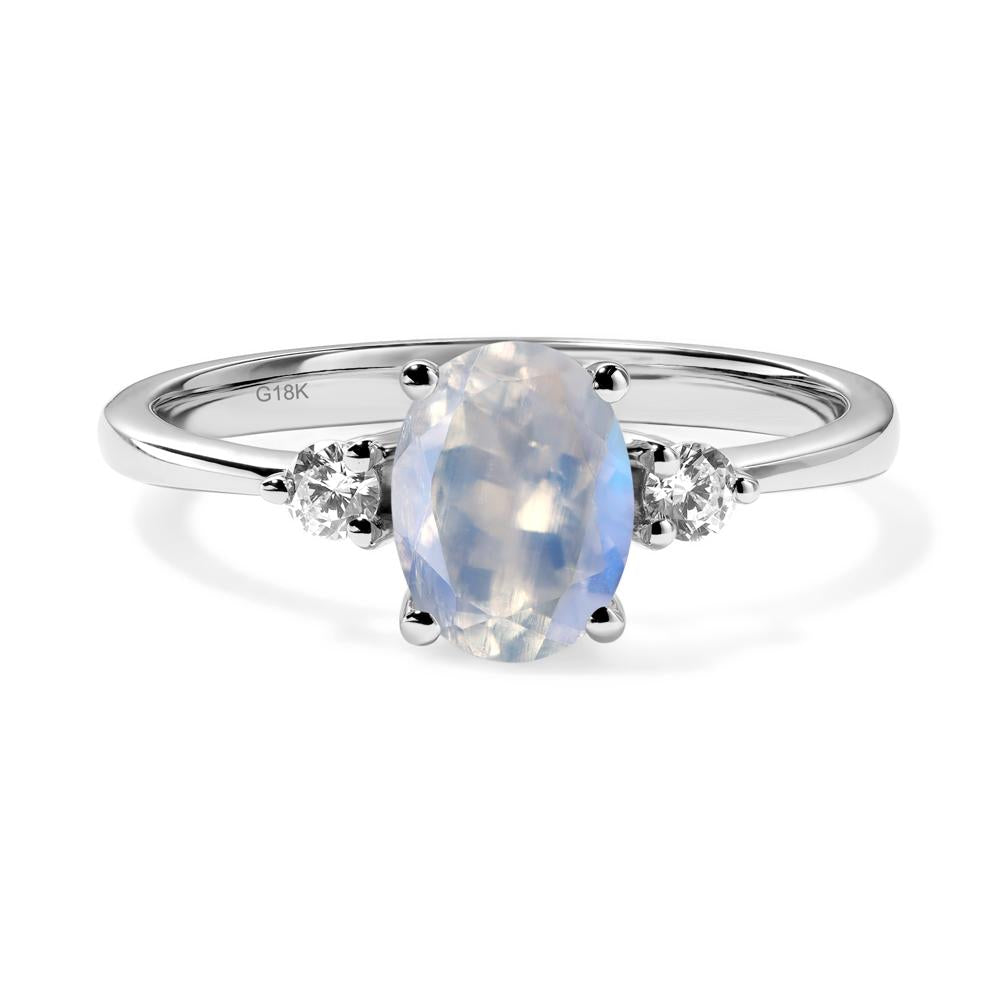 Trilogy Oval Moonstone Ring - LUO Jewelry #metal_18k white gold