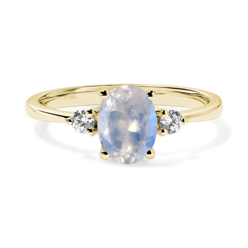Trilogy Oval Moonstone Ring - LUO Jewelry #metal_18k yellow gold