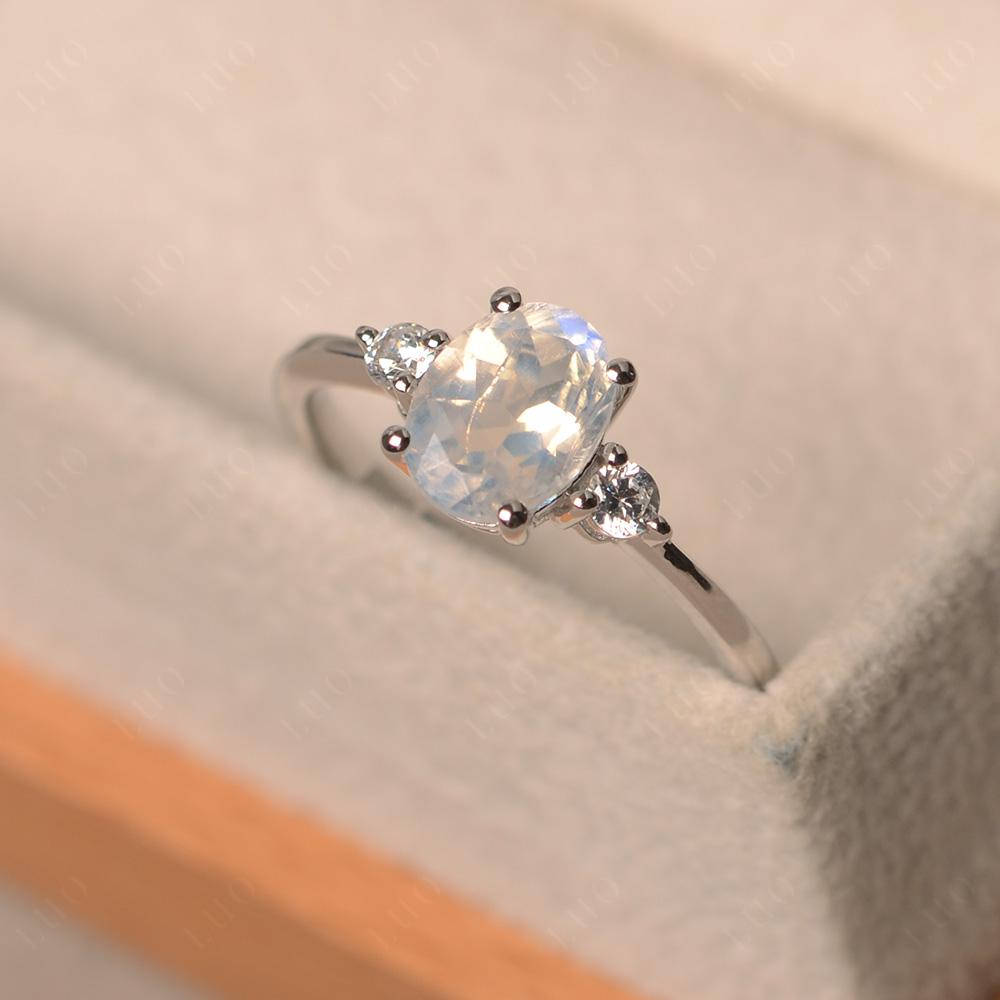 Trilogy Oval Moonstone Ring - LUO Jewelry