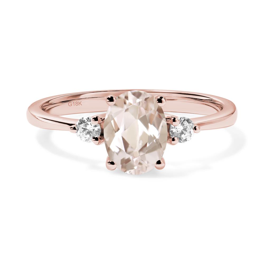Trilogy Oval Morganite Ring - LUO Jewelry #metal_18k rose gold