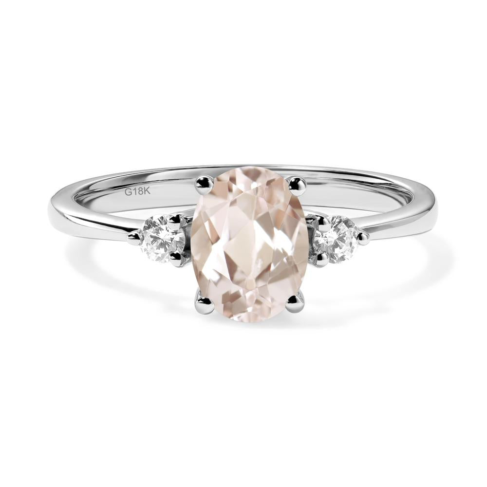 Trilogy Oval Morganite Ring - LUO Jewelry #metal_18k white gold