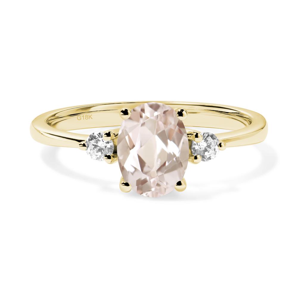 Trilogy Oval Morganite Ring - LUO Jewelry #metal_18k yellow gold
