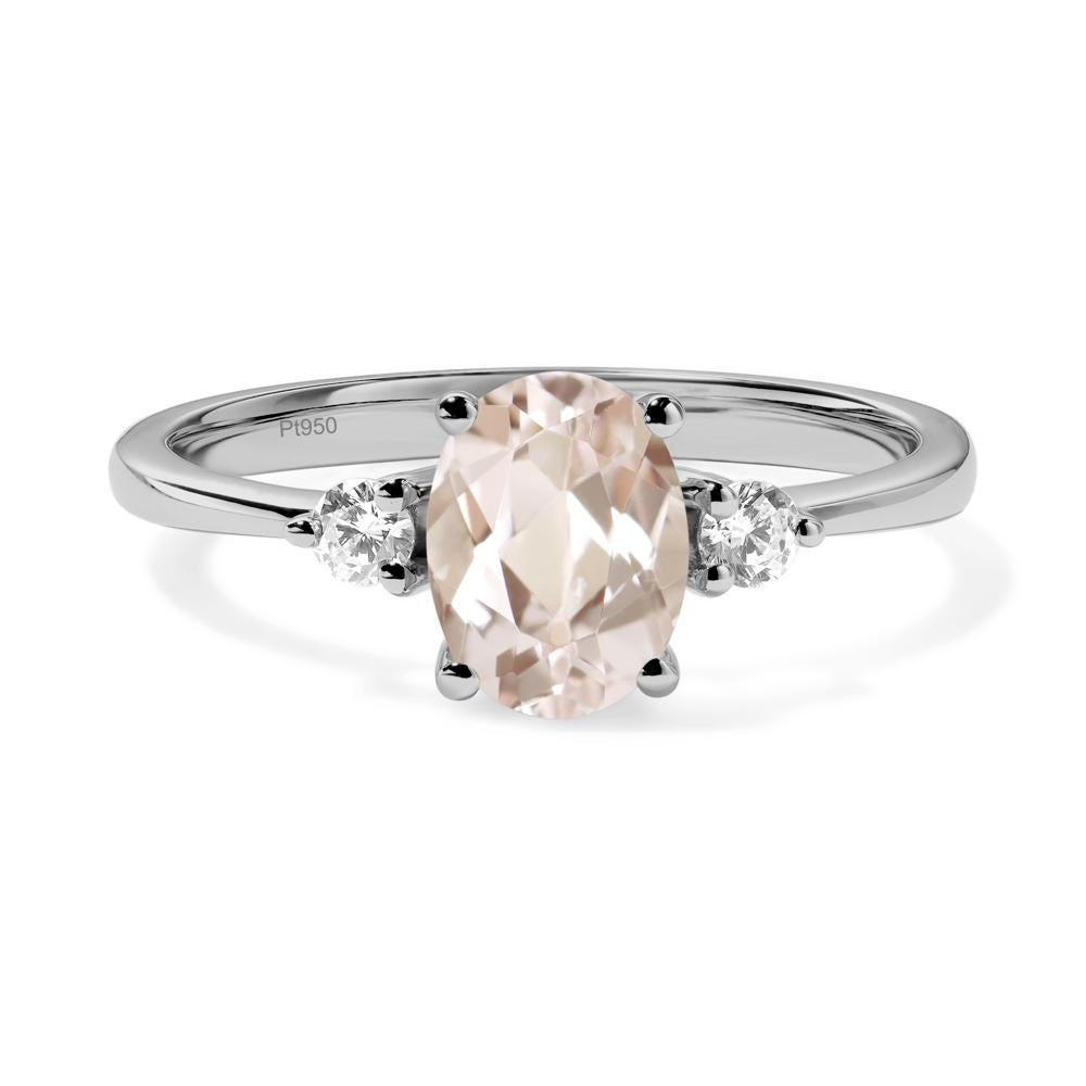 Trilogy Oval Morganite Ring - LUO Jewelry #metal_platinum