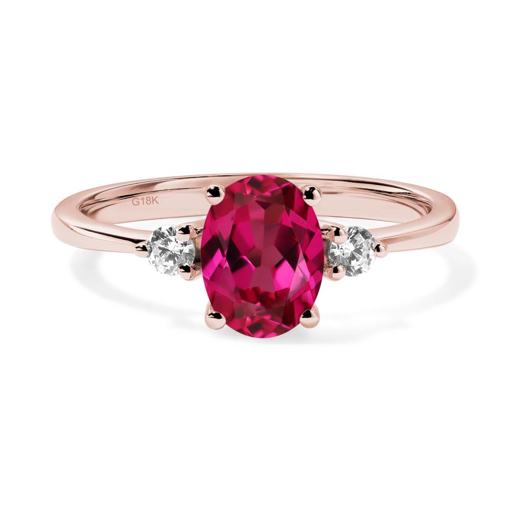 Trilogy Oval Ruby Ring - LUO Jewelry #metal_18k rose gold