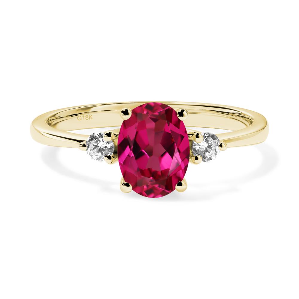 Trilogy Oval Ruby Ring - LUO Jewelry #metal_18k yellow gold