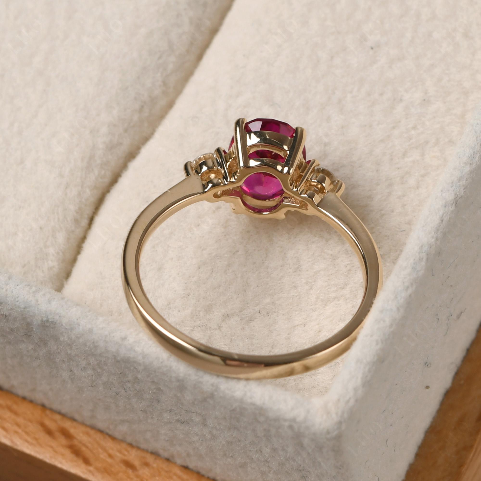 Trilogy Oval Ruby Ring - LUO Jewelry