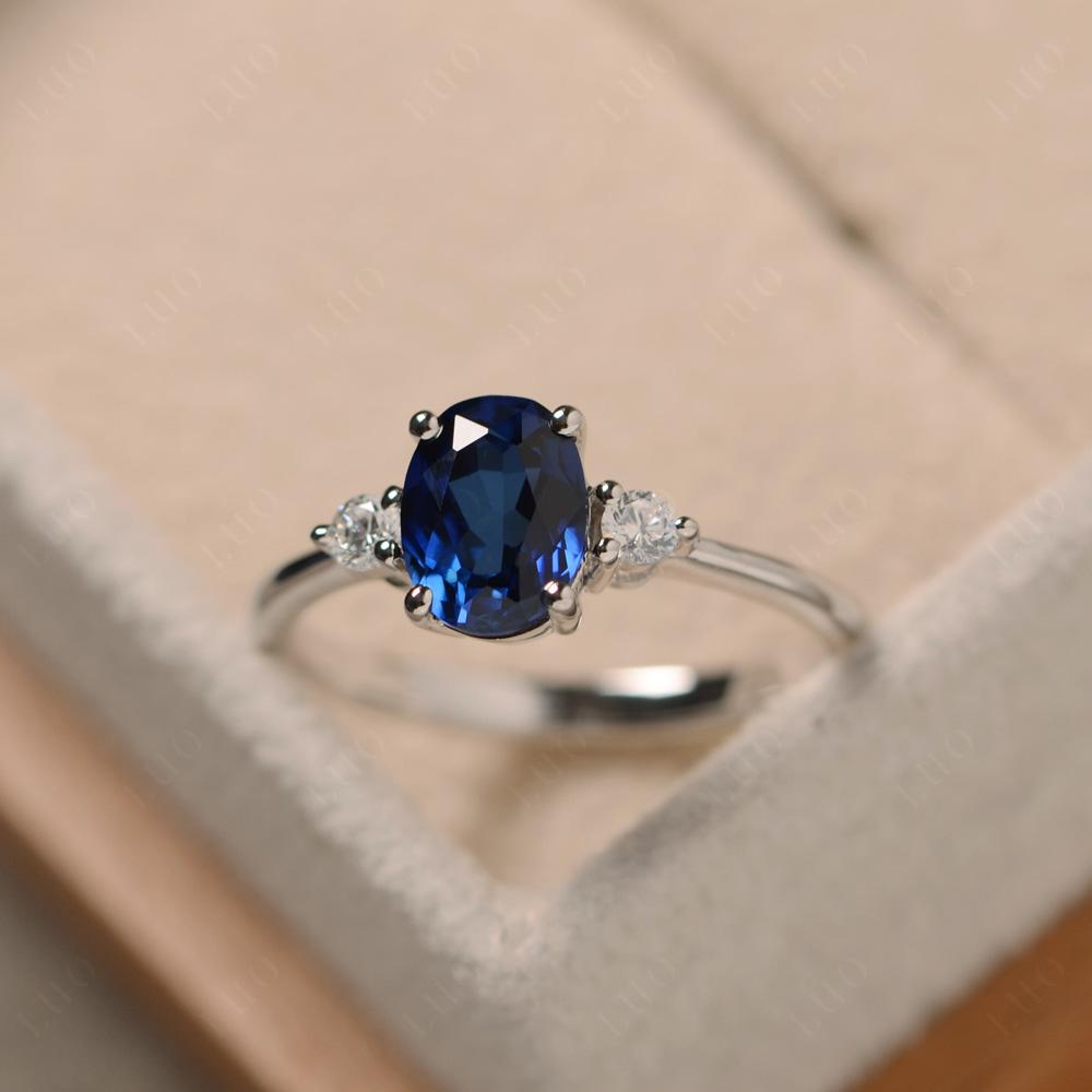Trilogy Oval Sapphire Ring - LUO Jewelry
