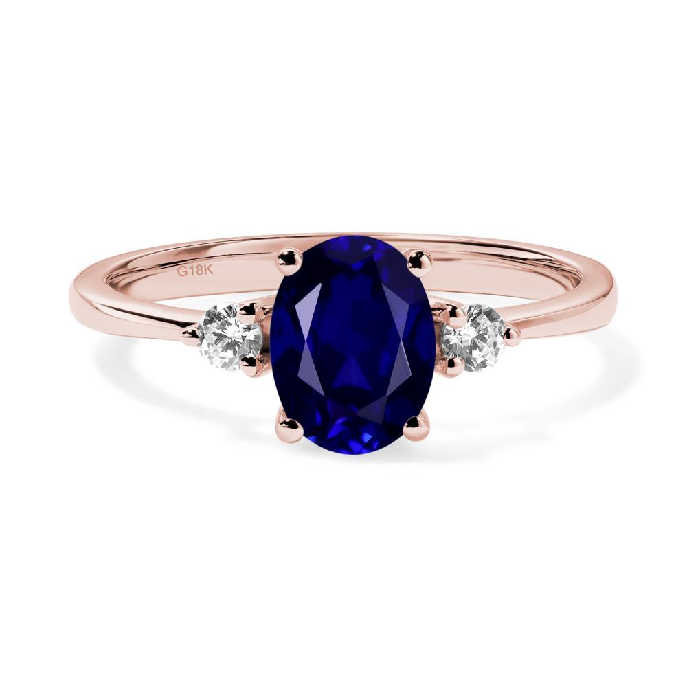 Trilogy Oval Sapphire Ring - LUO Jewelry #metal_18k rose gold