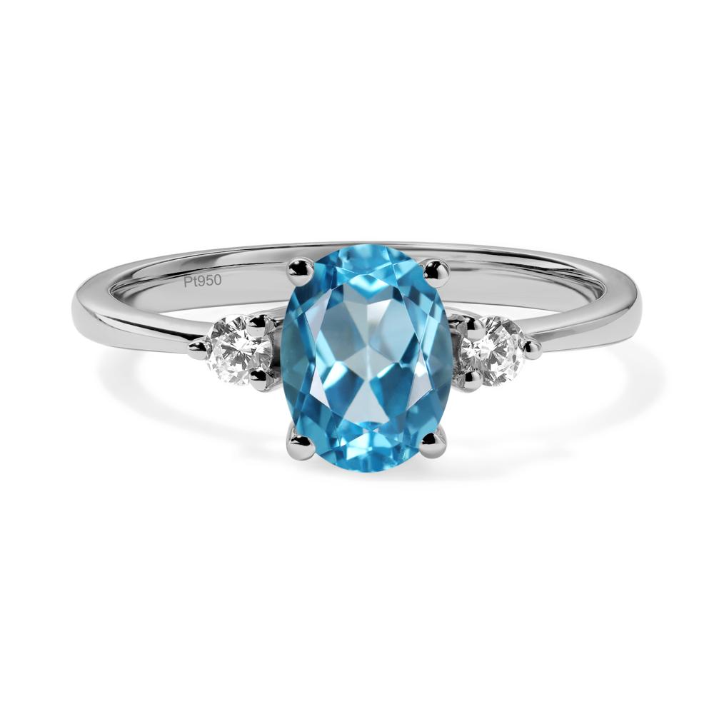 Trilogy Oval Swiss Blue Topaz Ring - LUO Jewelry #metal_platinum